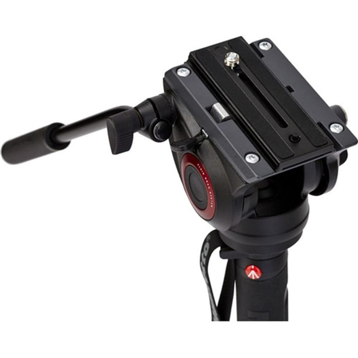 Відеомонопод Manfrotto XPRO+ з відеоголовою, алюмінієвий, 4-секційний, з рідинною основою, штатив для фото- та відеозйомки, створення контенту, відеоблогів