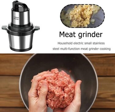 М'ясорубка-подрібнювач Sokany SK-7028 800W з чашею 4л, електричний подрібнювач для м'яса, овочів, фруктів з 2 швидкостями та 4 лезами