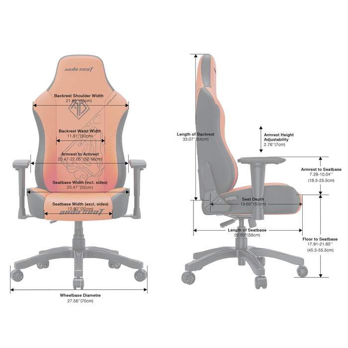 Крісло ігрове Anda Seat Phantom Tiger Edition Orange Size L