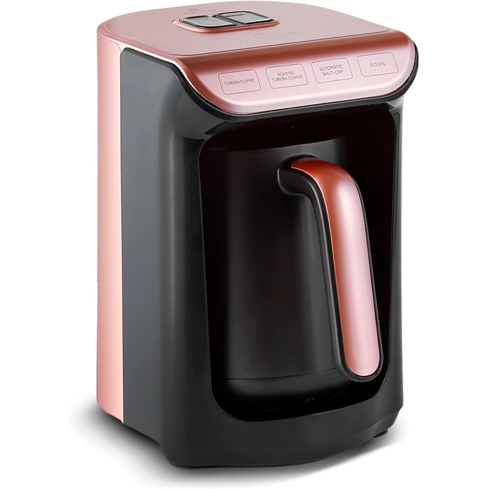 Кавомашина KARACA Hatır Roast для приготування турецького кави, рожеве золото, 5 чашок, 535W, з системою попередження, ложка, легке очищення