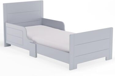 Дерев'яне дитяче ліжко URBNLIVING з бічною захисною перекладиною, сірий колір, для дівчаток та хлопчиків, ідеально для дитячої кімнати