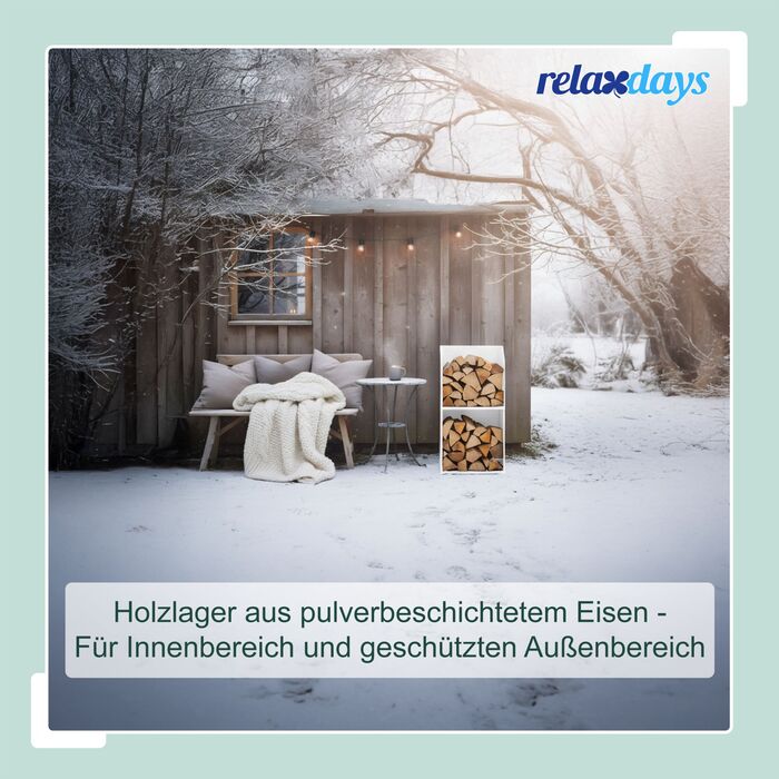 Стильна полиця для дров Relaxdays з двома відділеннями