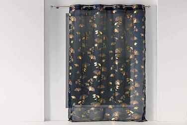 Штора Douceur d'Intrieur Metallic Bloomy Voile 140x240 см темно-синій/золотий