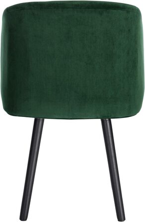 Стілець обідній WOLTU, BH121rs-1, м'який стілець, підлокітник, масив дерева, темно-зелений, оксамит