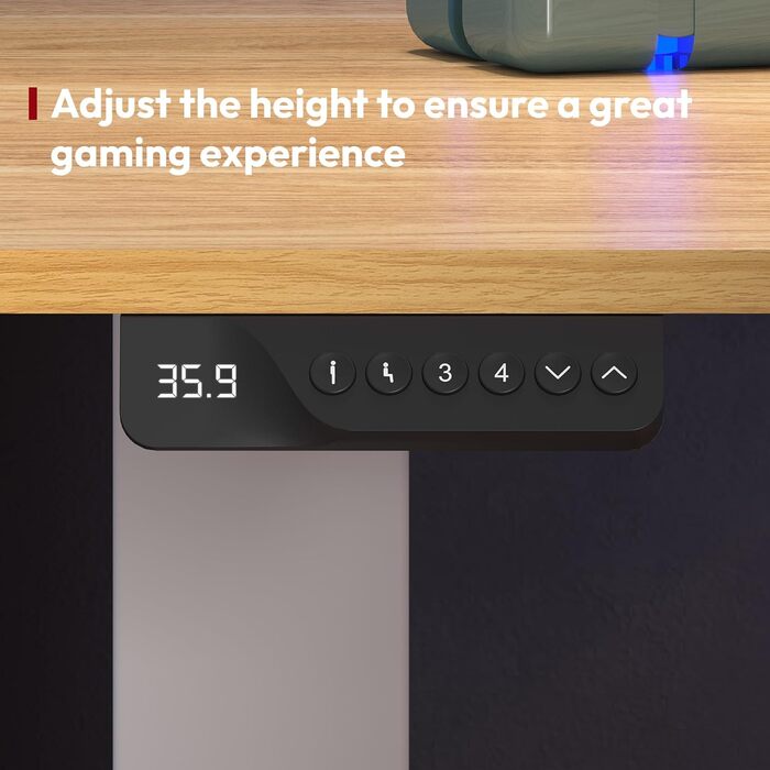 Регульований стіл Sanodesk з 2 моторами – електричний стіл для роботи та ігор, з функцією пам'яті, 140x70 см (білий + акорн)