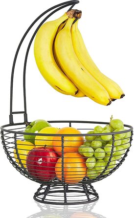 Великий кошик для фруктів з банановою вішалкою l ваза для фруктів у сільському французькому фермерському будинку з банановим деревом l