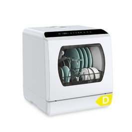Посудомийна машина компактна Hermitlux Mini на 5 персон, 5л, з сушінням гарячим повітрям, клас енергоефективності D, скляні двері