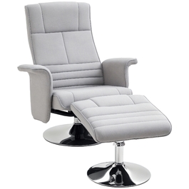 Крісло-масажер HOMCOM з пуфом, регульована спинка, 78 x 95 x 88 см, світло-сірий