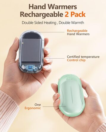 Електричні грілки для рук BOSONER (2 шт) 6000mAh USB, портативні, для чоловіків та жінок, теплий подарунок