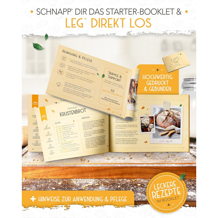 Набір для випікання хліба з чавунного литва Krustenzauber XXL: форма, корзина для підйому, лопатки та інше. 4,7л, комплект для початківців