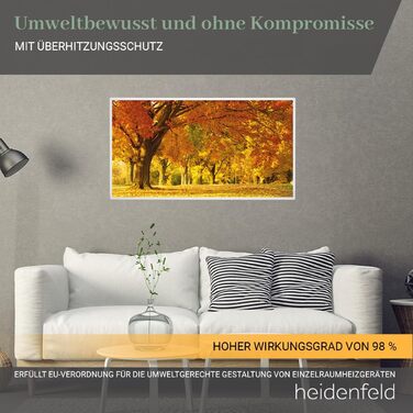 Інфрачервовий обігрівач Heidenfeld HF-HP105 | 10 років гарантії, 400 Вт, до 10 м², з термостатом, захист від перегріву, електрообігрівач (Bergsee)