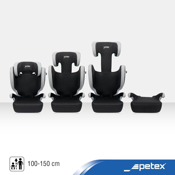 Автокрісло PETEX Auto-Kindersitz Basic Plus i-Size ISOFIX (100-150 см), сірий - безпечний дитячий автосидіння з регульованою висотою
