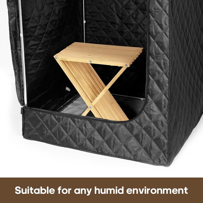 Складаний табурет для сауни та душу WILLOWYBE – водонепроникна бамбукова лавка, багатофункціональний стілець для ванної кімнати та парної, натуральний колір