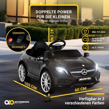 Дитячий електромобіль Mercedes AMG GLA45 чорний, ліцензія, з пультом 2,4 ГГц, іграшковий автомобіль для дітей від 3 років