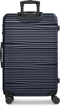 Набір валіз REDOLZ 3 шт. | Легкі валізи-тролі з ABS-пластику | Для жінок та чоловіків | 4 колеса, TSA-замок (Essentials 16) (Dark Blue, L 77 см)