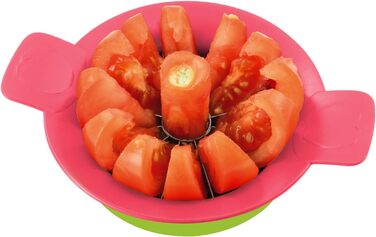Тропічна перегородка для томатів і яблук, порційна форма для яблук і томатів з піддоном для крапель (кораловий/зелений), ука, 16,7x12,9x3,5 см