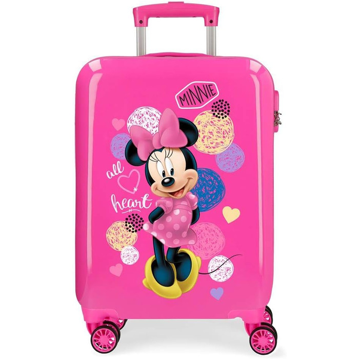 Валіза каюти Disney Love Minnie рожева 37x55x20 см Кодовий замок ABS з твердою оболонкою 32 л 2,5 кг 4 подвійні колеса ручна поклажа (фуксія, валіза)