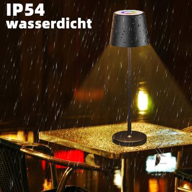 Набір світлодіодних настільних ламп Qsky з 2 шт. , бездротовий, з можливістю затемнення, USB, теплий білий і RGB, зовнішній, IP54, чорний, 3 Вт