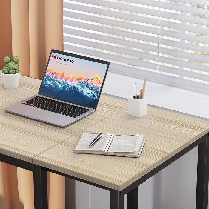 Комп'ютерний стіл WOHOMO білий 100см з місцем для зберігання, для дому та офісу, 60 x 120 см, бежевий