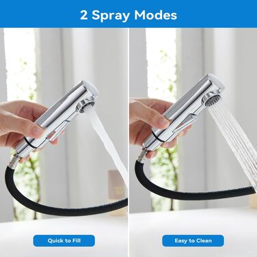 Змішувач для ванної кімнати з висувною лійкою, хром, однорідний, для холодної та гарячої води