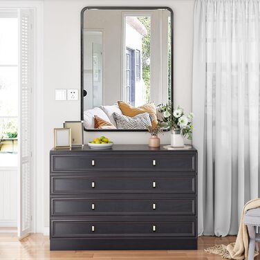 Дзеркало на стіну 60x90 см, чорне - для ванної кімнати, вітальні, спальні, прихожої