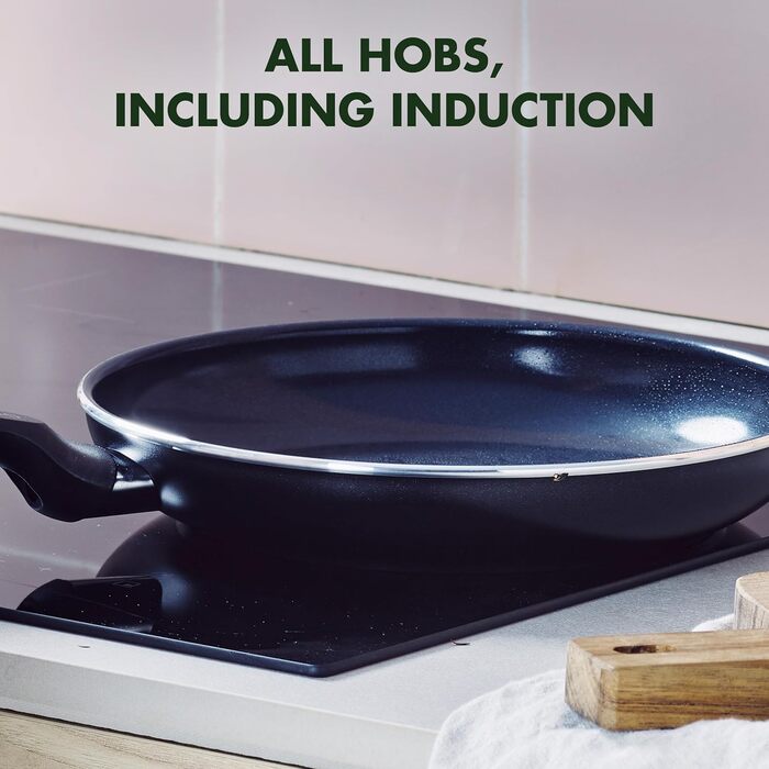 Набір посуду GreenPan Memphis: 4 каструлі з керамічним антипригарним покриттям, індукційні, безпечні, для плити та духовки, чорний