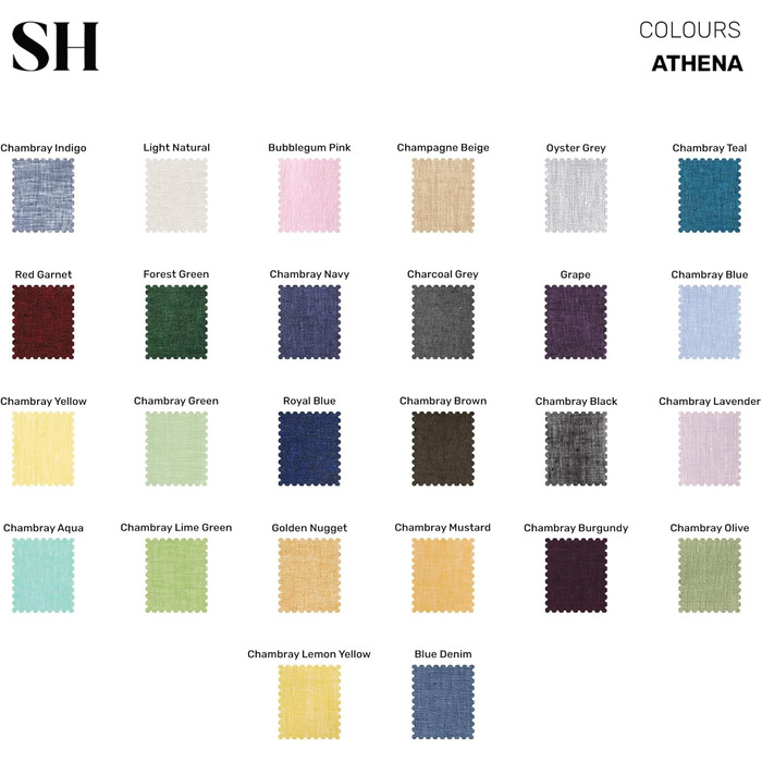 Набори для сервірування столу Solino Home Athena з чистої льону, блакитні, 35,6 x 48,3 см, 4 шт. – 100% льон, ручна робота, можна прати в пральній машині