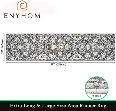 Килимова доріжка Enyhom 60x240 см сіро-коричнева