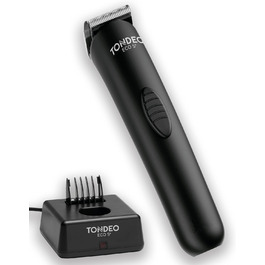 Машинка для стрижки волосся TONDEO ECO S PLUS BLACK Професійна машинка для стрижки волосся із зарядною станцією та гребінцем-насадкою для 4 різних довжин стрижки
