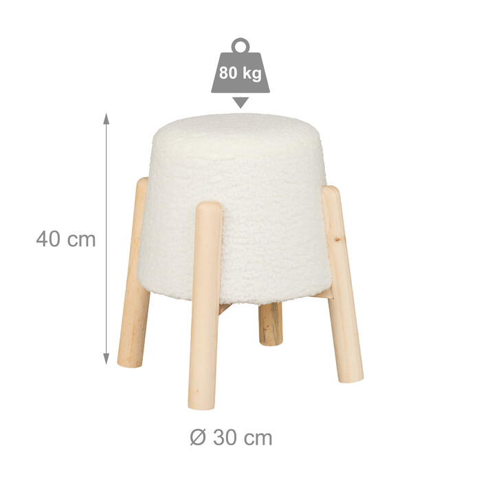 Relaxdays Ottoman з Teddy Fur