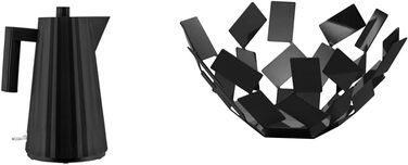 Електричний чайник Alessi Plissé MDL06 B, 1.7л, термопластик, чорний, 2400W, з європейським штекером