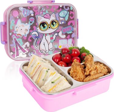 Ланч-бокс Bento з нержавіючої сталі PinkSheep для дітей (кішка)