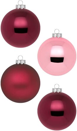 Різдвяні кулі INGE-Glas Magic 12 шт 8 см червоно-бордові