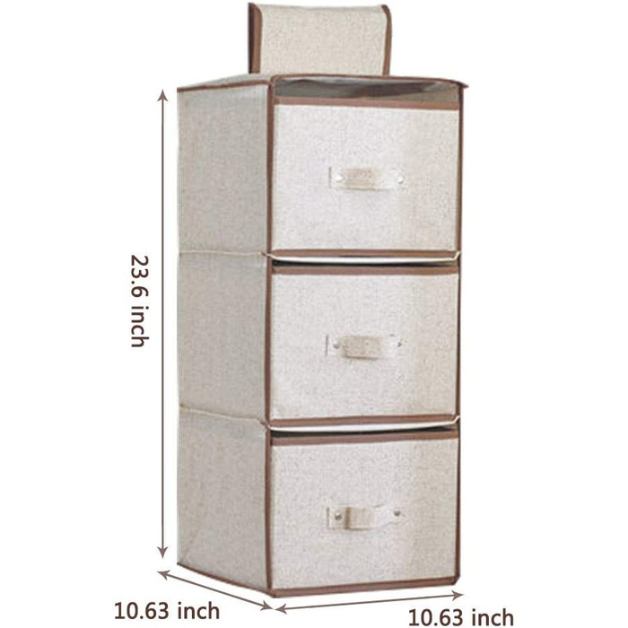 Підвісна шафа-органайзер Adou з 3 полицями, 3 висувними ящиками, для підвішування, що розкладається, полиці для зберігання в шафі, підвісна шафа з полотна з ящиками для одягу і светрів (1 висувний ящик-3 полиці)