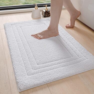 Килимок для ванної кімнати DEXI, м'який, нековзний, миючий, 40 x 60 см, білий