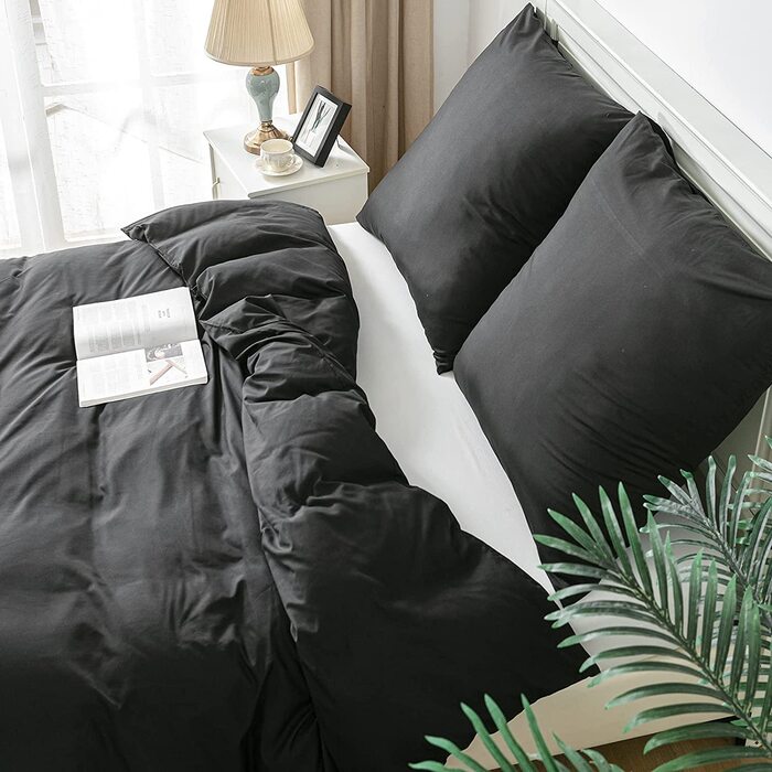 Комплект постільної білизни Good Nite 200x200 см, 3 шт. (мікрофібра) - чорний, 135x200+80x80 см