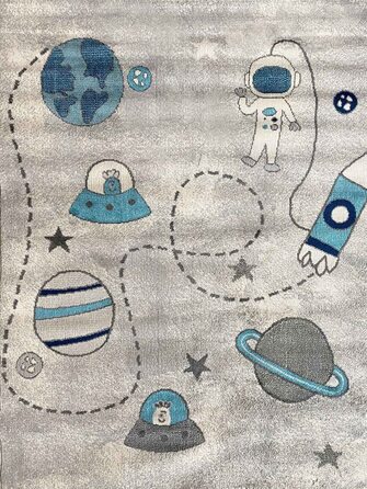 Дитячий килимок Дитячий килимок з коротким ворсом Baby Grey для хлопчиків і дівчаток, Розміри 160x220 см