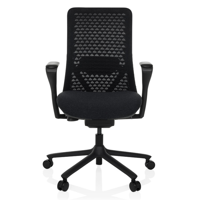 Офісне крісло VERVIO з 3D-сіткою на спинці / тканинний сидіння, чорний колір, hjh OFFICE