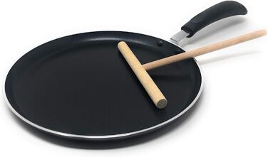 Дерев'яна сковорода для млинців MGE Crepe з розподільником для тіста-Індукційна алюмінієва сковорода для млинців - Ø 24 см