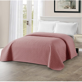 Покривало Delindo Lifestyle, покривало Медлін для двоспального ліжка, однотонне для спальні, 220x240 см (140x210 см, рожеве)