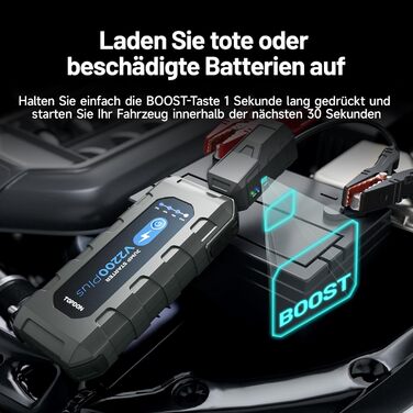 TOPDON JS3000 Powerbank для запуску двигуна, 12V, 24000mAh, 2200A, для бензинових (9.0L) та дизельних (7.0L) двигунів, з EVA-чохлом