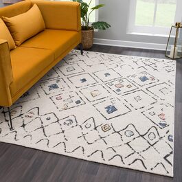 Килимок для передпокою pay - 80x300 см - кремовий кольоровий - килимок з геометричним візерунком в стилі бохо приліжковий килимок для спальні килимок для передпокою килимок для передпокою (80 х 150 см)