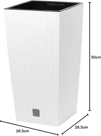 Квітчанка Prosperplast з ротангу, 26.5 x 26.5 x 50 см, білий, для дому та саду