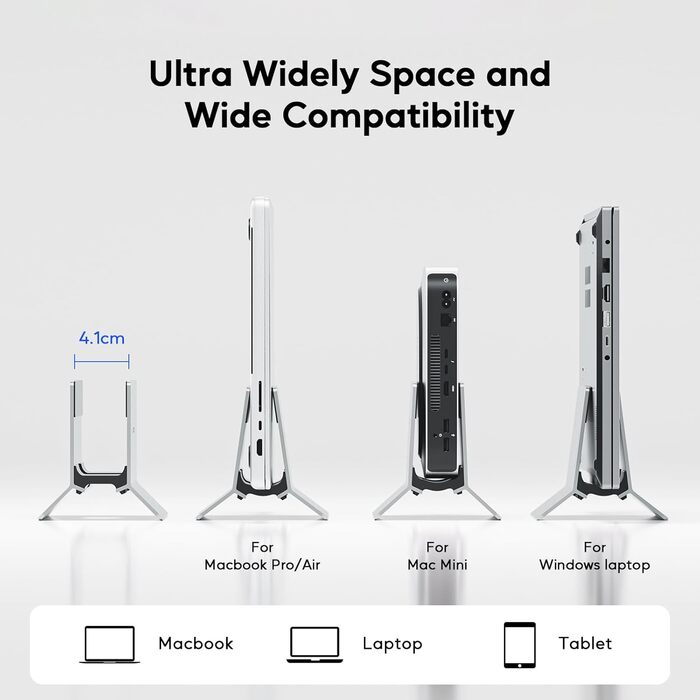 Підставка для ноутбука Vertikaler Laptop Ständer (алюміній) - універсальна, для MacBook, iPad, Tablet, Mac mini