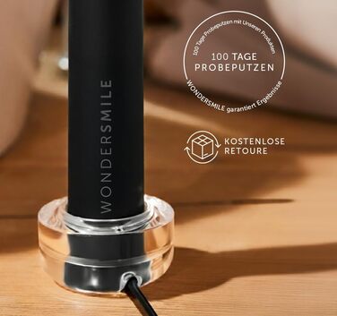 Електрична зубна щітка Wondersmile PRO - Перевірена TÜV, 4 режими, 60 днів роботи від акумулятора, чорний комплект для догляду за порожниною рота