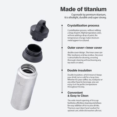 Термос iBasingo 600 мл з подвійними стінками, ізольований, для напоїв, зберігає тепло та холод, Ti3010D