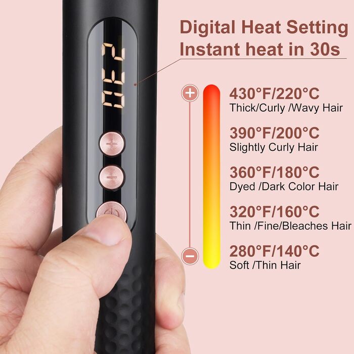 Набір для завивки волосся 3 в 1 Lockenstab: керамічні щипці для локонів 9-32 мм, пляжні хвилі, регулювання температури, рукавичка