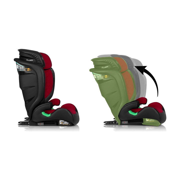Автокрісло Nukido 15-36 кг для дітей 4-12 років ISOFIX, регулювання підголівника та нахилу, Louis (Червоний)