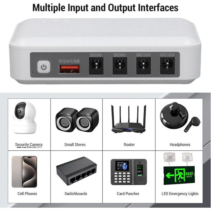 Mini UPS 6000mAh: Безперебійне живлення для роутера, модему, камери (EU-штекер)