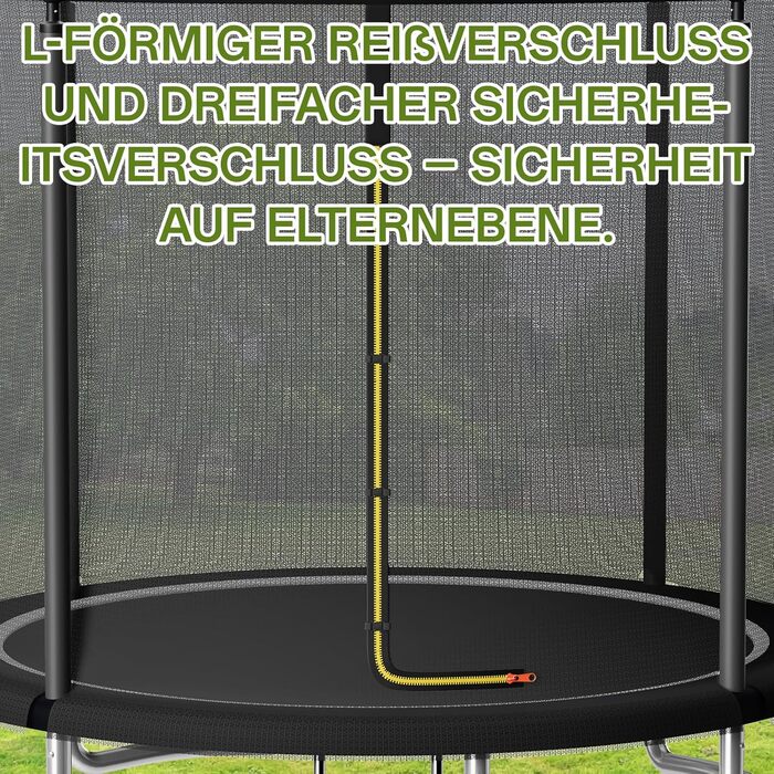 Батут JUMMICO вуличний з сіткою безпеки 183 см (чорний) - Комплект з аксесуарами для монтажу
